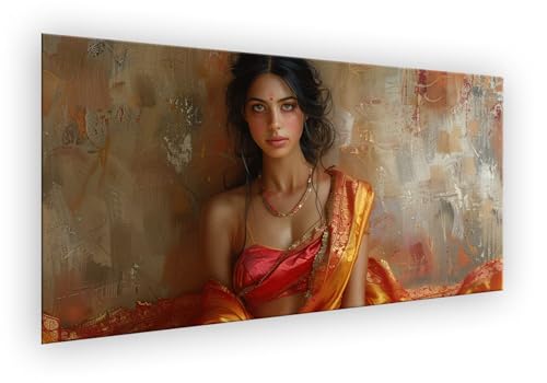 Malen Nach Zahlen Erwachsene India, Malen Nach Zahlen Frau Paint by Numbers DIY Handgemalt Ölgemälde Kit Mit 3 - Pinseln und Acrylfarbe Knitterfreie Leinwand Kit Geschenk für Wanddeko 100x200cm XD-431 von Lixfagng