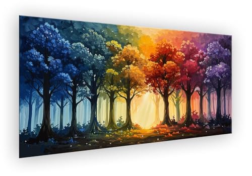 Malen Nach Zahlen Erwachsene Landschaft,Malen Nach Zahlen Wald Paint by Numbers DIY Handgemalt Ölgemälde Kit Mit Pinseln und Acrylfarbe Knitterfreie Leinwand Kit Geschenk für Wanddeko 100x200cm XD-179 von Lixfagng