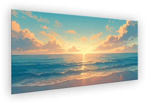 Malen Nach Zahlen Erwachsene Meer, Malen Nach Zahlen Sonnenuntergang Paint by Numbers DIY Handgemalt Ölgemälde Mit Pinseln und Acrylfarbe Knitterfreie Leinwand Kit Geschenk für Wanddeko 40x80cm XD-409 von Lixfagng