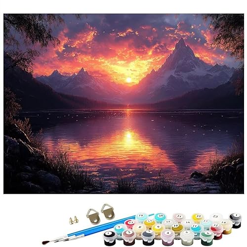 Malen Nach Zahlen Erwachsene Sonnenuntergang See Malen Nach Zahlen DIY Paint by Numbers Kit für Anfänger und Erwachsene mit 3 Pinseln Acrylfarben,Deko Wohnzimmer Geschenk,Ohne Rahmen 90x120cm L8-25 Malen Nach Zahlen Erwachsene Sonnenuntergang See Malen Nach Zahlen DIY Paint by Numbers Kit für Anfänger und Erwachsene mit 3 Pinseln Acrylfarben,Deko Wohnzimmer Geschenk,Ohne Rahmen 90x120cm L8-25 von Lixfagng