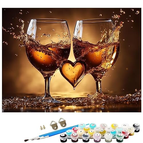 Malen Nach Zahlen Erwachsene Tasse Abstrakt Malen Nach Zahlen DIY Paint by Numbers Kit für Anfänger und Erwachsene mit 3 Pinseln und Acrylfarben für Deko Wohnzimmer Geschenk,Ohne Rahmen 50x70 cm L8-27 von Lixfagng