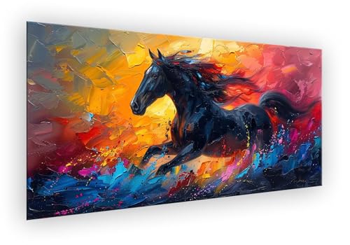 Malen Nach Zahlen Erwachsene Tier, Malen Nach Zahlen Pferd Paint by Numbers DIY Handgemalt Ölgemälde Kit Mit 3 - Pinseln und Acrylfarbe Knitterfreie Leinwand Kit Geschenk für Wanddeko 40x80cm XD-201 von Lixfagng