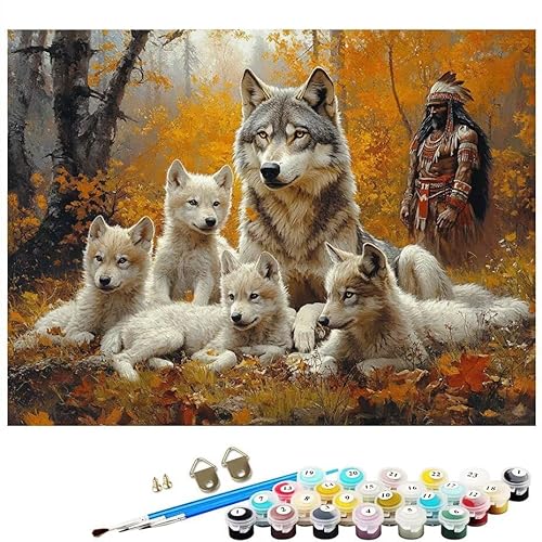 Malen Nach Zahlen Erwachsene Tier Wolf, Malen Nach Zahlen Kinder ab 7 mit Pinseln und Acrylfarben DIY Ölgemälde Set Basteln Leinwand Bild Erwachsene, Home Deko Geschenk 70x100cm Ohne Rahmen L8-8 Malen Nach Zahlen Erwachsene Tier Wolf, Malen Nach Zahlen Kinder ab 7 mit Pinseln und Acrylfarben DIY Ölgemälde Set Basteln Leinwand Bild Erwachsene, Home Deko Geschenk 70x100cm Ohne Rahmen L8-8 von Lixfagng