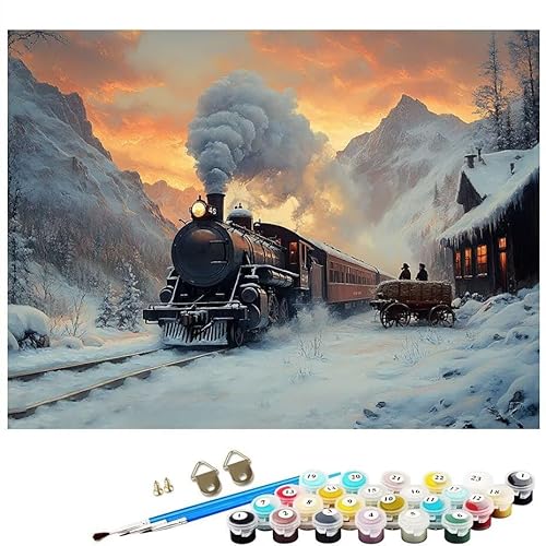Malen Nach Zahlen Erwachsene Zug Winter Malen Nach Zahlen DIY Paint by Numbers Kit für Anfänger und Erwachsene mit 3 Pinseln und Acrylfarben für Deko Wohnzimmer Geschenk, Ohne Rahmen 70 x 100 CM L8-23 Malen Nach Zahlen Erwachsene Zug Winter Malen Nach Zahlen DIY Paint by Numbers Kit für Anfänger und Erwachsene mit 3 Pinseln und Acrylfarben für Deko Wohnzimmer Geschenk, Ohne Rahmen 70 x 100 CM L8-23 von Lixfagng