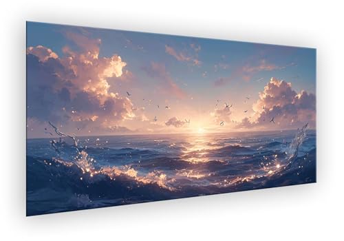 Meer Malen Nach Zahlen Erwachsene, Vogel Malen Nach Zahlen 100x200cm Paint by Numbers DIY Handgemalt Ölgemälde Kit Mit Pinseln und Acrylfarbe Knitterfreie Leinwand Kit für Wanddeko Ohne Rahmen XD-414 von Lixfagng