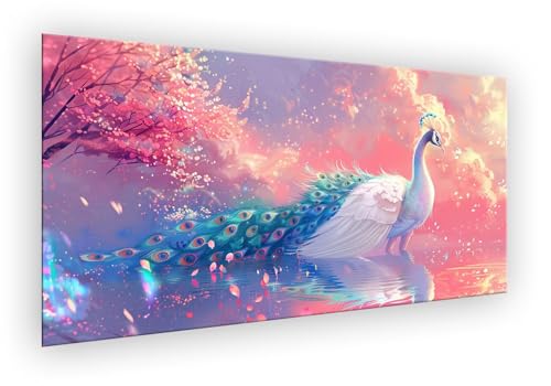 Pfau Malen Nach Zahlen Erwachsene, Kirschblüten Malen Nach Zahlen 60x120cm Paint by Numbers DIY Handgemalt Ölgemälde Kit Mit Pinseln und Acrylfarbe Kit für Wanddeko Frauen Geschenke Ohne Rahmen XD-862 von Lixfagng