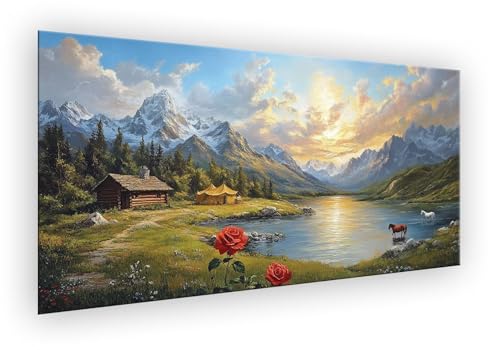 Pferd Malen Nach Zahlen Erwachsene, Rose Malen Nach Zahlen, DIY Paint by Numbers Handgemalt Ölgemälde Kit Mit Pinseln und Acrylfarbe Knitterfreie Leinwand Kit für Wanddeko Ohne Rahmen 40x80cm XD-877 von Lixfagng