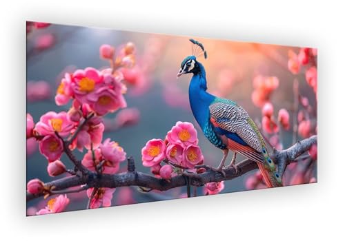 Pflaumenbossom Malen Nach Zahlen Erwachsene, Pfau Malen Nach Zahlen 40x80cm Paint by Numbers DIY Handgemalt Ölgemälde Mit Pinseln und Acrylfarbe Kit für Wanddeko Frauen Geschenke Ohne Rahmen XD-418 von Lixfagng