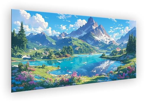 See Malen Nach Zahlen Erwachsene, Anlage Malen Nach Zahlen 80x160cm Paint by Numbers DIY Handgemalt Ölgemälde Kit Mit Pinseln und Acrylfarbe Knitterfreie Leinwand Kit für Wanddeko Ohne Rahmen XD-428 von Lixfagng