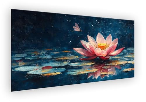 See Malen Nach Zahlen Erwachsene, Lotus Malen Nach Zahlen 30x60cm Paint by Numbers DIY Handgemalt Ölgemälde Kit Mit Pinseln und Acrylfarbe Knitterfreie Leinwand Kit für Wanddeko Ohne Rahmen XD-848 von Lixfagng