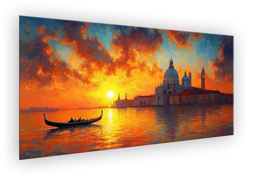 Sonnenuntergang Malen Nach Zahlen Erwachsene, Stadt Malen Nach Zahlen, DIY Paint by Numbers Handgemalt Ölgemälde Kit Mit Pinseln und Acrylfarbe für Wanddeko Frau Geschenk Ohne Rahmen 80x160cm XD-883 von Lixfagng
