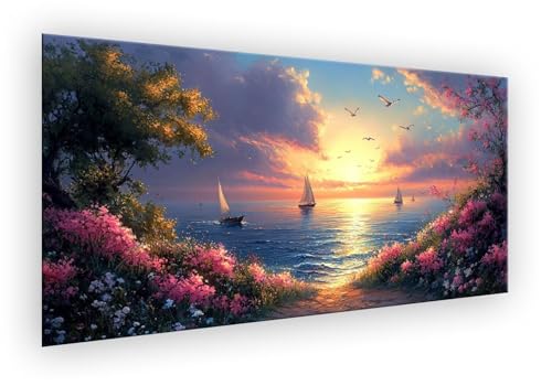 Tier Malen Nach Zahlen Erwachsene, Boot Malen Nach Zahlen 50x100cm Paint by Numbers DIY Handgemalt Ölgemälde Kit Mit Pinseln und Acrylfarbe Knitterfreie Leinwand Kit für Wanddeko Ohne Rahmen XD-602 von Lixfagng