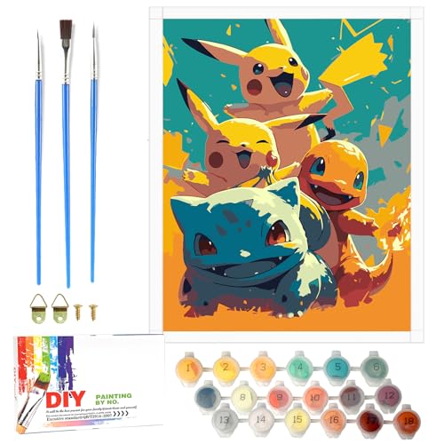 Lixkuokuo Malen Nach Zahlen für Kinder ab 6 Jahre, Junior und Erwachsene Anfänger, 40x50cm Große Cartoon Anime Gemälde Bastelset mit Leinwand Pinseln Acrylfarben, DIY Painting Kit für Jungen Mädchen Lixkuokuo Malen Nach Zahlen für Kinder ab 6 Jahre, Junior und Erwachsene Anfänger, 40x50cm Große Cartoon Anime Gemälde Bastelset mit Leinwand Pinseln Acrylfarben, DIY Painting Kit für Jungen Mädchen von Lixkuokuo