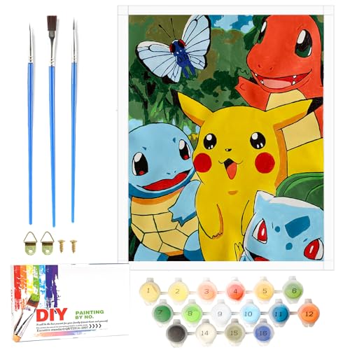 Lixkuokuo Malen Nach Zahlen für Kinder ab 6 Jahre, Junior und Erwachsene Anfänger, 40x50cm Große Cartoon Anime Painting Bastelset mit Leinwand Pinseln Acrylfarben, DIY Gemälde Kit für Jungen Mädchen Lixkuokuo Malen Nach Zahlen für Kinder ab 6 Jahre, Junior und Erwachsene Anfänger, 40x50cm Große Cartoon Anime Painting Bastelset mit Leinwand Pinseln Acrylfarben, DIY Gemälde Kit für Jungen Mädchen von Lixkuokuo