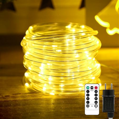 Liyade LED Lichterschlauch Aussen, 20m 200 LEDs Lichtschlauch Außen Innen, 8 Modi & Timer, IP65 Wasserfest Leuchtschlauch Led Schlauch Helligkeit dimmbar für Garten Fest Party Hochzeit (Warmweiß) Liyade LED Lichterschlauch Aussen, 20m 200 LEDs Lichtschlauch Außen Innen, 8 Modi & Timer, IP65 Wasserfest Leuchtschlauch Led Schlauch Helligkeit dimmbar für Garten Fest Party Hochzeit (Warmweiß) von Liyade