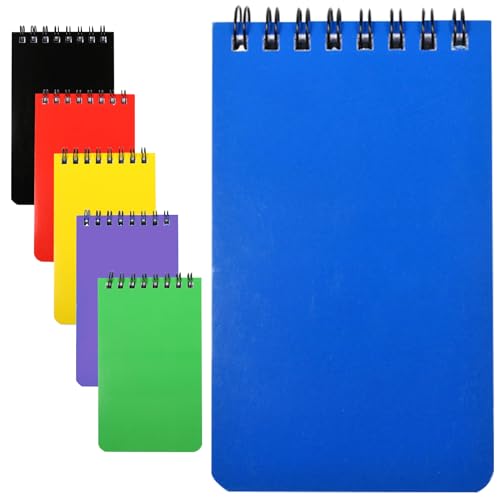 Lizbin Spiralblock, 6 Stück kleine Notizbücher, Taschenbuch 3 "x 5" Spiralblock, Top-Spiralblock Kleiner Notizblock, 6 farbige Mini-Notizbücher, 75 Blatt pro Notizbuch (6 Stück A7) von Lizbin