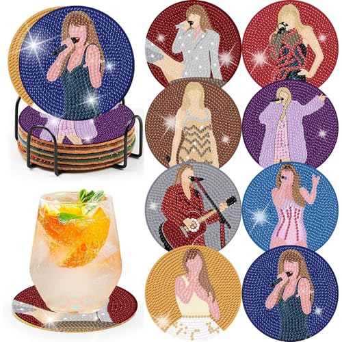 Ljevandria Diamond Painting Untersetzer,8PCS Diamont Painting Art Kits mit Halter,Bastelset für Erwachsene und Kinder,Diamant Malerei Basteln Kreativ Set Ein Geschenk für Taylor Fans Freund Ljevandria Diamond Painting Untersetzer,8PCS Diamont Painting Art Kits mit Halter,Bastelset für Erwachsene und Kinder,Diamant Malerei Basteln Kreativ Set Ein Geschenk für Taylor Fans Freund von Ljevandria