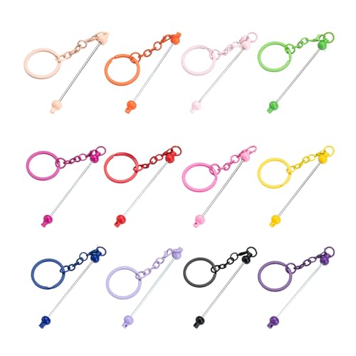 Ljmyy 12 farbige Perlen-Schlüsselanhänger-Anhänger, vielseitig, 12 Farben, Perlen-Rohlinge, Zubehör-Set für Schlüsselanhänger und Anhänger-Designs, Perlen-Schlüsselanhänger Ljmyy 12 farbige Perlen-Schlüsselanhänger-Anhänger, vielseitig, 12 Farben, Perlen-Rohlinge, Zubehör-Set für Schlüsselanhänger und Anhänger-Designs, Perlen-Schlüsselanhänger von Ljmyy
