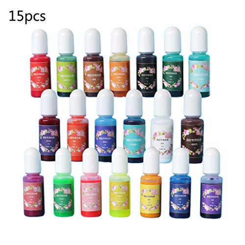 Ljmyy 15 farbige flüssige einfarbige Harzpigmente, Farbharz, Epoxidharz, Schmuckherstellung, Zubehör, Pailletten Ljmyy 15 farbige flüssige einfarbige Harzpigmente, Farbharz, Epoxidharz, Schmuckherstellung, Zubehör, Pailletten von Ljmyy