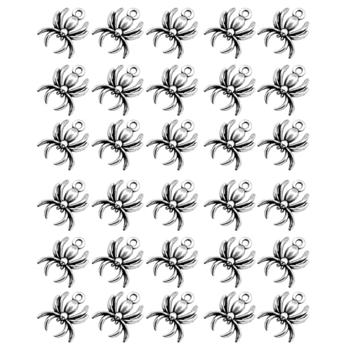 Ljmyy 30 Stück Spinnen Charm Halloween Anhänger Stilvolle Spinnen Charm für die Herstellung von Schmuck und Zubehör Spinnen-Anhänger Ljmyy 30 Stück Spinnen Charm Halloween Anhänger Stilvolle Spinnen Charm für die Herstellung von Schmuck und Zubehör Spinnen-Anhänger von Ljmyy