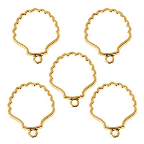 Ljmyy 5 Stück Hohlrahmen-Charm-Anhänger, goldfarben, für Muschelform, Charm, Fotohalter, Schmuck, Halskette, Fotorahmen Ljmyy 5 Stück Hohlrahmen-Charm-Anhänger, goldfarben, für Muschelform, Charm, Fotohalter, Schmuck, Halskette, Fotorahmen von Ljmyy