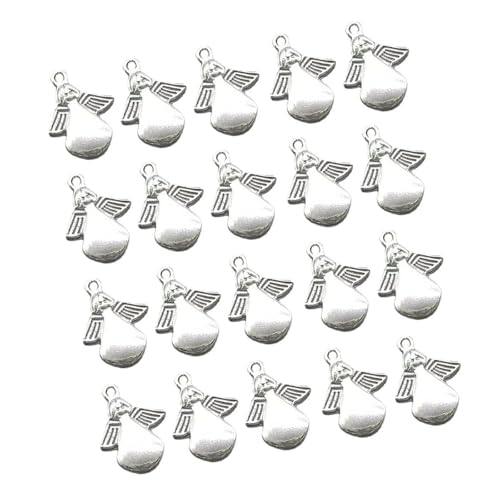 Ljmyy 50 Stück silberfarbene Metallanhänger für Halskette, Ohrringe, Schmuckherstellung, Zubehör, handgefertigter Armband-Anhänger mit Flügel-Anhänger Ljmyy 50 Stück silberfarbene Metallanhänger für Halskette, Ohrringe, Schmuckherstellung, Zubehör, handgefertigter Armband-Anhänger mit Flügel-Anhänger von Ljmyy