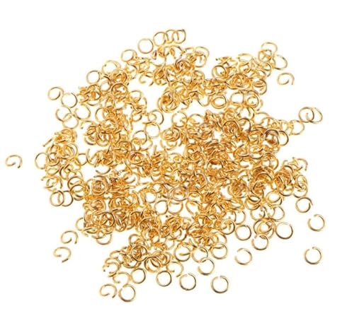 Ljmyy 500 Stück/Set, 4 mm, vergoldete Binderinge, Verbindungsstücke, Schmuckherstellung, offener Ring von Ljmyy