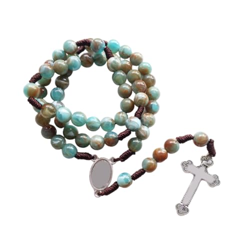 Ljmyy Bunte Glasperlen, Rosenkranz-Armband, handgefertigt, geknotete Perlen für Damen und Herren Ljmyy Bunte Glasperlen, Rosenkranz-Armband, handgefertigt, geknotete Perlen für Damen und Herren von Ljmyy