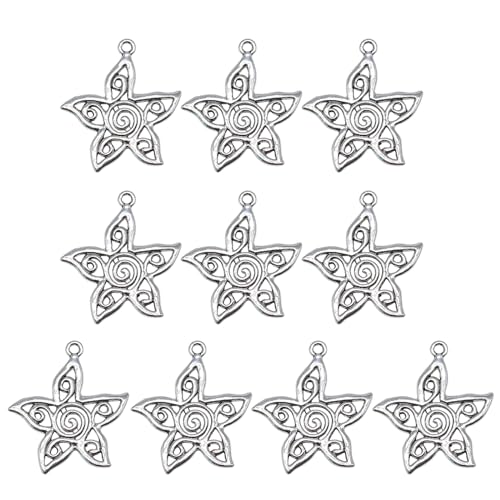 Ljmyy Charm-Anhänger aus Legierung, hohl, fünf Blumen, Schmuckzubehör für Ohrringe, Schmuck, Handwerk, Blumenanhänger, 10 Stück Ljmyy Charm-Anhänger aus Legierung, hohl, fünf Blumen, Schmuckzubehör für Ohrringe, Schmuck, Handwerk, Blumenanhänger, 10 Stück von Ljmyy