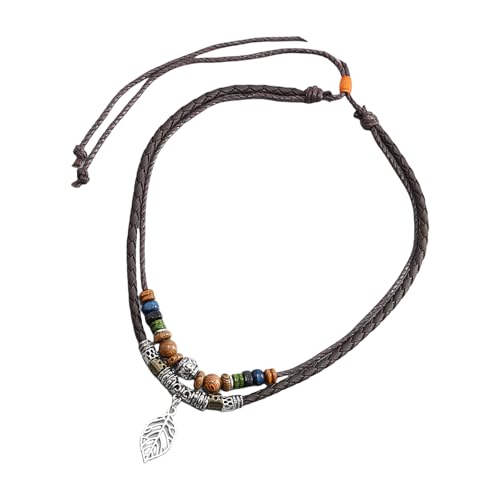 Ljmyy Lange Halskette mit Vintage-Holzperlen, verstellbar, mehrschichtige Kette für Damen, natürliche Materialien, Schmuckzubehör, Halskette Ljmyy Lange Halskette mit Vintage-Holzperlen, verstellbar, mehrschichtige Kette für Damen, natürliche Materialien, Schmuckzubehör, Halskette von Ljmyy