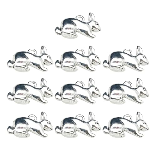 Ljmyy Packung mit 10 zarten Hasen-Halsketten-Anhängern, Kaninchen-Schmuckstücke, geeignet für Schmuckdesign und Zubehör-Anhänger Ljmyy Packung mit 10 zarten Hasen-Halsketten-Anhängern, Kaninchen-Schmuckstücke, geeignet für Schmuckdesign und Zubehör-Anhänger von Ljmyy