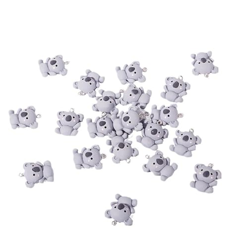 Ljmyy Schöne Koala-Anhänger aus Kunstharz für Schmuck und Accessoires für Armbänder, Ohrringe und Ketten, Koala-Schmuckzubehör, 20 Stück von Ljmyy