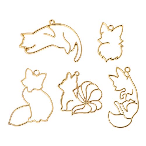 Ljmyy Set Foxes Collection Metallrahmen Harz Anhänger offene Fassung für Schmuckherstellung gepresste Blumen Kunst Backblech von Ljmyy