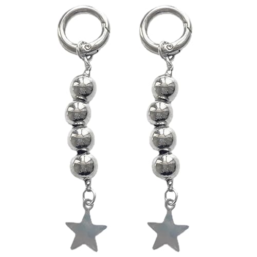 Ljmyy Set mit 2 Metallperlen-Schlüsselanhängern, Pentagrammen, fünfzackige Sternperlen, Schlüsselanhänger, modisches Taschenzubehör, Schlüsselanhänger Ljmyy Set mit 2 Metallperlen-Schlüsselanhängern, Pentagrammen, fünfzackige Sternperlen, Schlüsselanhänger, modisches Taschenzubehör, Schlüsselanhänger von Ljmyy