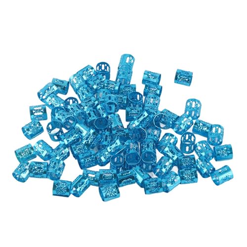 Haaregeflecht Perlen Ringe Manschettenhaar Schönheit Dekoration Werkzeug für Perückenzubehör 100pcs (Blau) von LjwZekyrnt