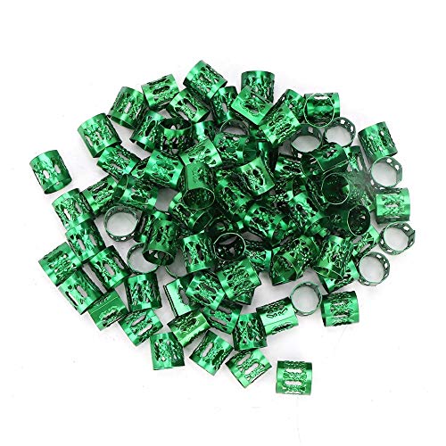 Haaregeflecht Perlen Ringe Manschettenhaar Schönheit Dekoration Werkzeug für Perückenzubehör 100pcs (Grün) von LjwZekyrnt