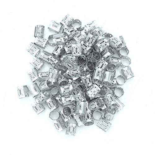 Haaregeflecht Perlen Ringe Manschettenhaar Schönheit Dekoration Werkzeug für Perückenzubehör 100pcs (Silber) von LjwZekyrnt