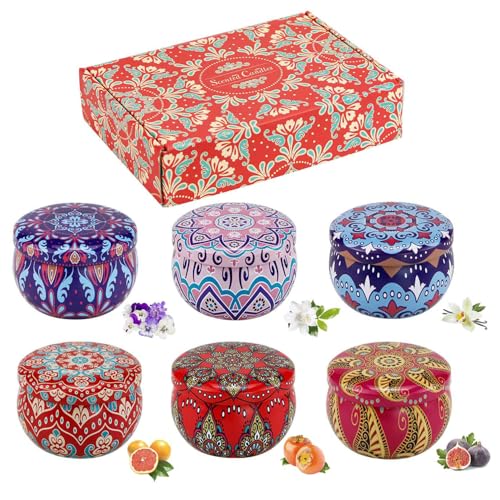 Lllunimon Aromatherapie Kerzen Duftkerzen Geschenkset Lot von 6 Natürliches Sojawachs Rauchfrei Aromatherapy Candle Scented Gift Set Tragbar Travel Tin Jar Long Lasting Relaxing for Home Lllunimon Aromatherapie Kerzen Duftkerzen Geschenkset Lot von 6 Natürliches Sojawachs Rauchfrei Aromatherapy Candle Scented Gift Set Tragbar Travel Tin Jar Long Lasting Relaxing for Home von Lllunimon