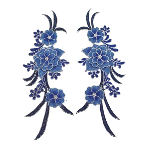 Lmlliang 1 Paar blaue Stickerei Spitze Blume Stoff Applikation Nähen Handwerk Dekoration 34,2 x 12 cm Lmlliang 1 Paar blaue Stickerei Spitze Blume Stoff Applikation Nähen Handwerk Dekoration 34,2 x 12 cm von Lmlliang