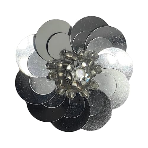 Lmlliang 10 x Pailletten-Applikation, Blumen, Perlen, Applikation, Silber, 3,8 cm, zum Aufnähen, Glitzer, Mini-Kristall-Paillettenapplikation für DIY, Hochzeit, Stoff, Schuhe, Haarband, Dekor Lmlliang 10 x Pailletten-Applikation, Blumen, Perlen, Applikation, Silber, 3,8 cm, zum Aufnähen, Glitzer, Mini-Kristall-Paillettenapplikation für DIY, Hochzeit, Stoff, Schuhe, Haarband, Dekor von Lmlliang