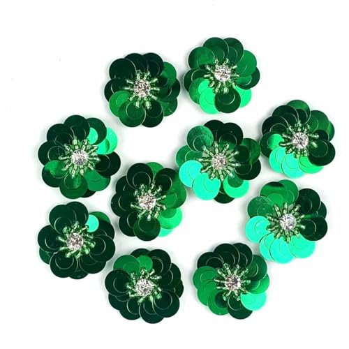 Lmlliang 10 x grüne Pailletten-Applikationen, 3 cm, Mini-Kristall-Pailletten, zum Aufnähen, für selbstgemachte Hochzeitskleider, Schuhe, Haar-Accessoires und Kleidungsdekoration Lmlliang 10 x grüne Pailletten-Applikationen, 3 cm, Mini-Kristall-Pailletten, zum Aufnähen, für selbstgemachte Hochzeitskleider, Schuhe, Haar-Accessoires und Kleidungsdekoration von Lmlliang