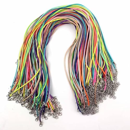 Lmlliang 100 Stück gewachste Baumwoll-Halskettenschnüre mit Karabinerverschlüssen, 50 cm lang, 1,5 mm lange Halskettenketten für DIY-Schmuck, Anhänger und Bastelprojekte, Mix Lmlliang 100 Stück gewachste Baumwoll-Halskettenschnüre mit Karabinerverschlüssen, 50 cm lang, 1,5 mm lange Halskettenketten für DIY-Schmuck, Anhänger und Bastelprojekte, Mix von Lmlliang