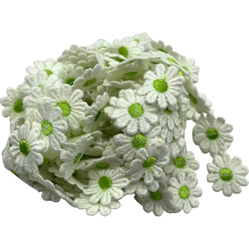 Lmlliang 4,5 m, grasgrünes Gänseblümchenmuster, bestickte Spitzenbänder, DIY, handgefertigtes Patchworkband, Nähzubehör, Handwerk Lmlliang 4,5 m, grasgrünes Gänseblümchenmuster, bestickte Spitzenbänder, DIY, handgefertigtes Patchworkband, Nähzubehör, Handwerk von Lmlliang