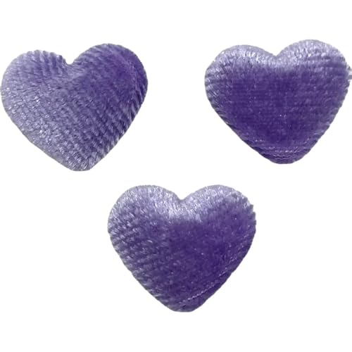 Lmlliang Knöpfe in Herzform mit flacher Rückseite, hellviolett, Samtstoff, Stoffbezug, 15 x 17 mm, 50 Stück von Lmlliang