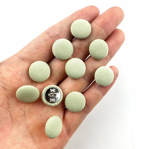 Lmlliang Runde Nähknöpfe für Hochzeitskleider, Anzüge, Smoking, Polster, Mäntel, Jacken, Jeans, Blusen und DIY-Kleidung, 15 mm, Hellgrün, 50 Stück von Lmlliang