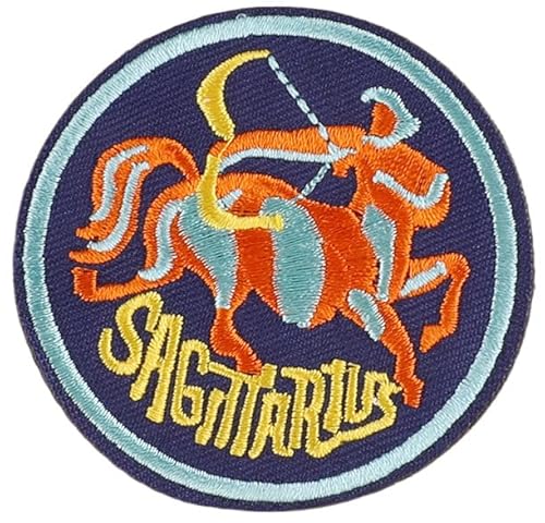 1 x Sternzeichen-Aufnäher, runder Schütze, bestickt, zum Aufbügeln oder Aufnähen (Schütze) von Lmshuqun