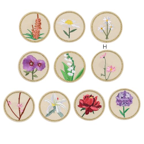 10 runde schöne Blumen bestickte Applikationen zum Aufbügeln oder Aufnähen 10 runde schöne Blumen bestickte Applikationen zum Aufbügeln oder Aufnähen von Lmshuqun