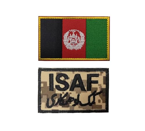 2 Stück Afghanistan-Flaggen-Aufnäher-Set, bestickte Aufnäher mit Klettverschluss (Farbe 3) von Lmshuqun