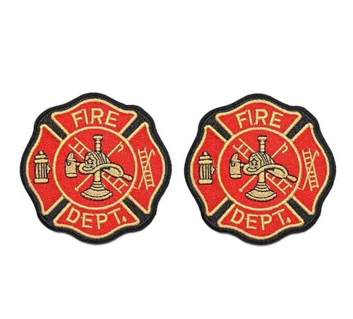 2 x Feuerwehr-/Rettungsaufnäher, bestickte Applikation zum Aufbügeln oder Aufnähen 2 x Feuerwehr-/Rettungsaufnäher, bestickte Applikation zum Aufbügeln oder Aufnähen von Lmshuqun