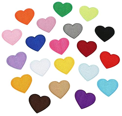 20 Stück verschiedene Farben Herzform bestickte Applikationen zum Aufbügeln oder Aufnähen 20 Stück verschiedene Farben Herzform bestickte Applikationen zum Aufbügeln oder Aufnähen von Lmshuqun
